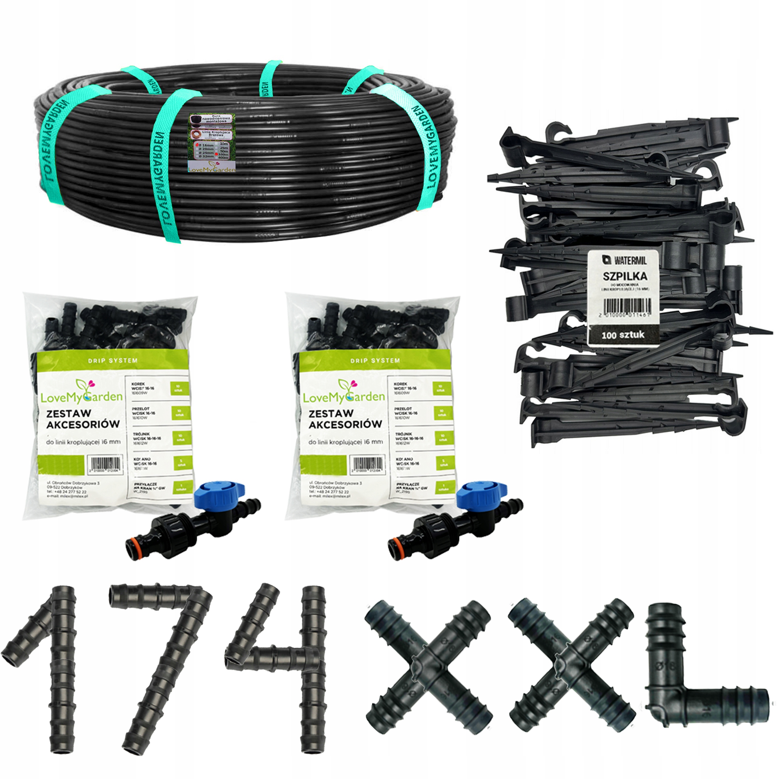 Linia kroplująca 16mm 100m z kompensacją 174 XXL Wytrzymała kropelka