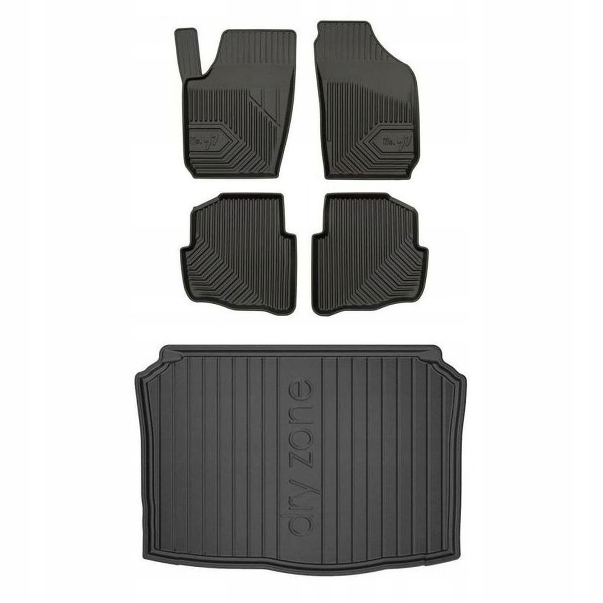 Gumová sada kobercov a rohoží Škoda Fabia I 1999-2008 Hatchback, bez regulo