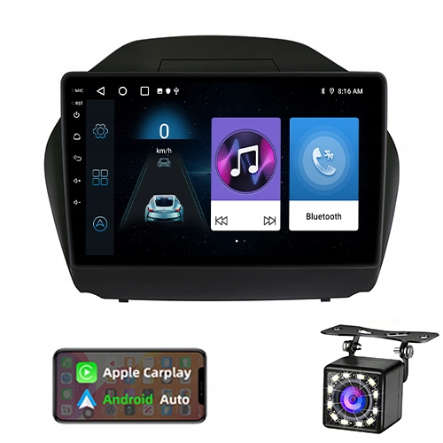 Rádio auto 10" 2G+64G Android 13 CarPlay Gps Bt WiFi Hyundai ix35