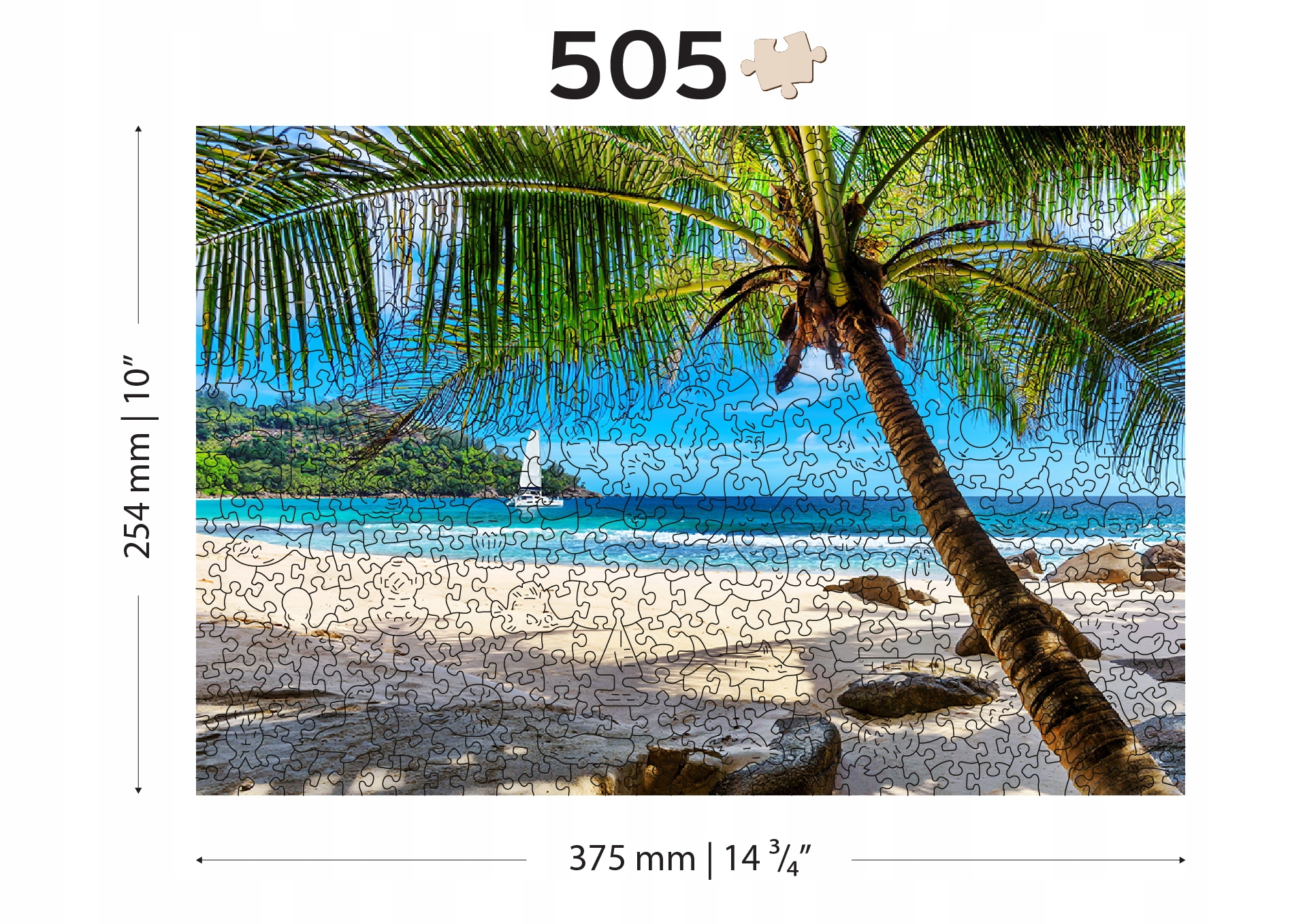 Puzzle Drewniane Paradise Island Beach 500 +5 el Liczba elementów 505