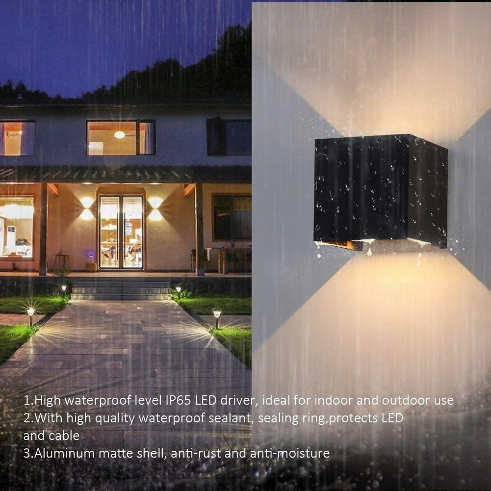KLIGHTEN Zestaw 2 Lamp LED Wewnętrzne Zewnętrzne 12W IP65 Ciepłe Światło — miniatura 4