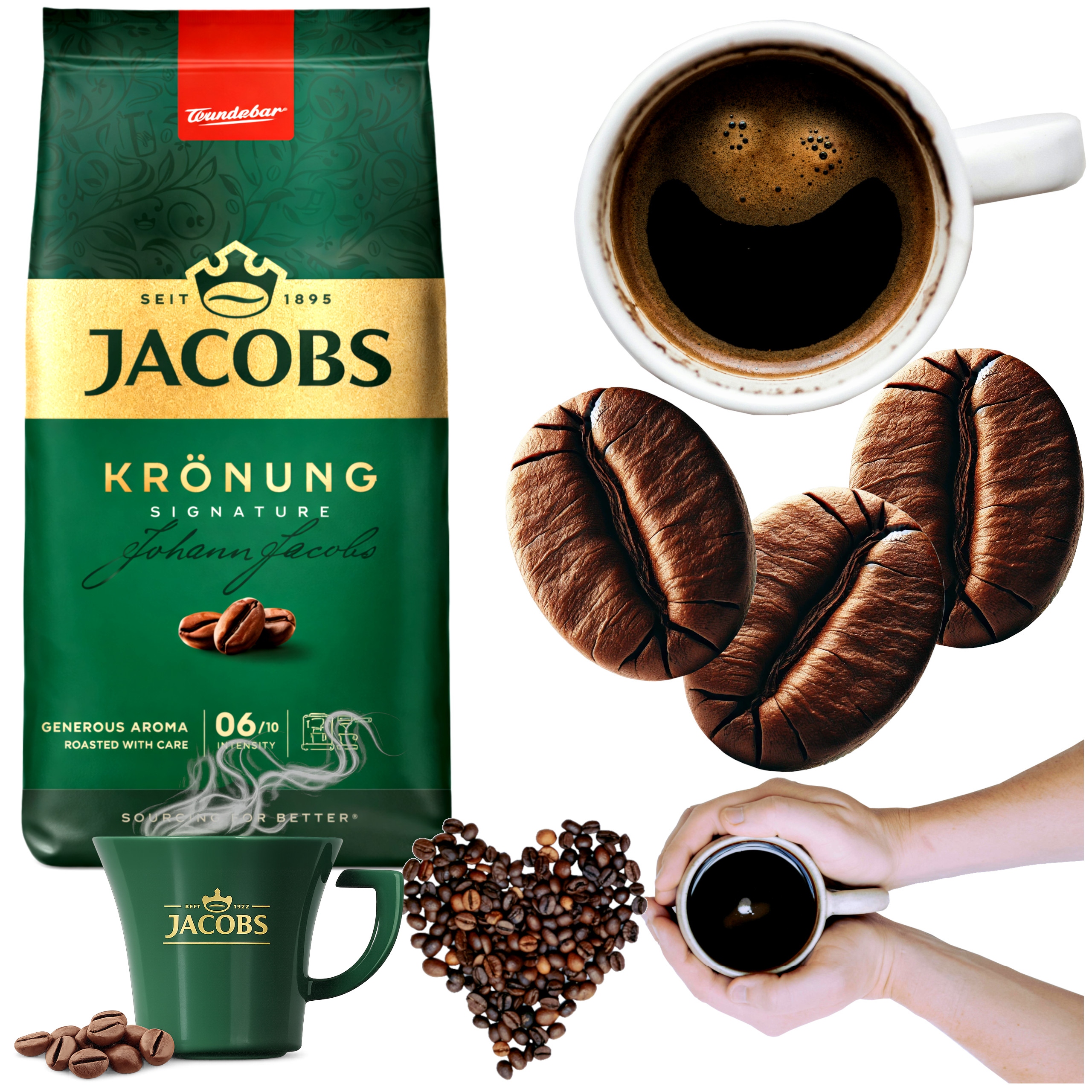 Kawa Ziarnista Jacobs 1KG Palona Kronung Klasyczna Do Ekspresu 1000g