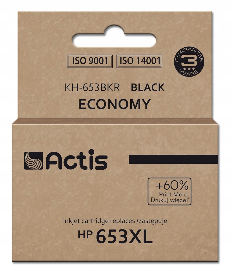Actis KH-653BKR Inkoust (náhrada Hp 653XL 3YM75AE; Premium; 20 ml; 575 stran;