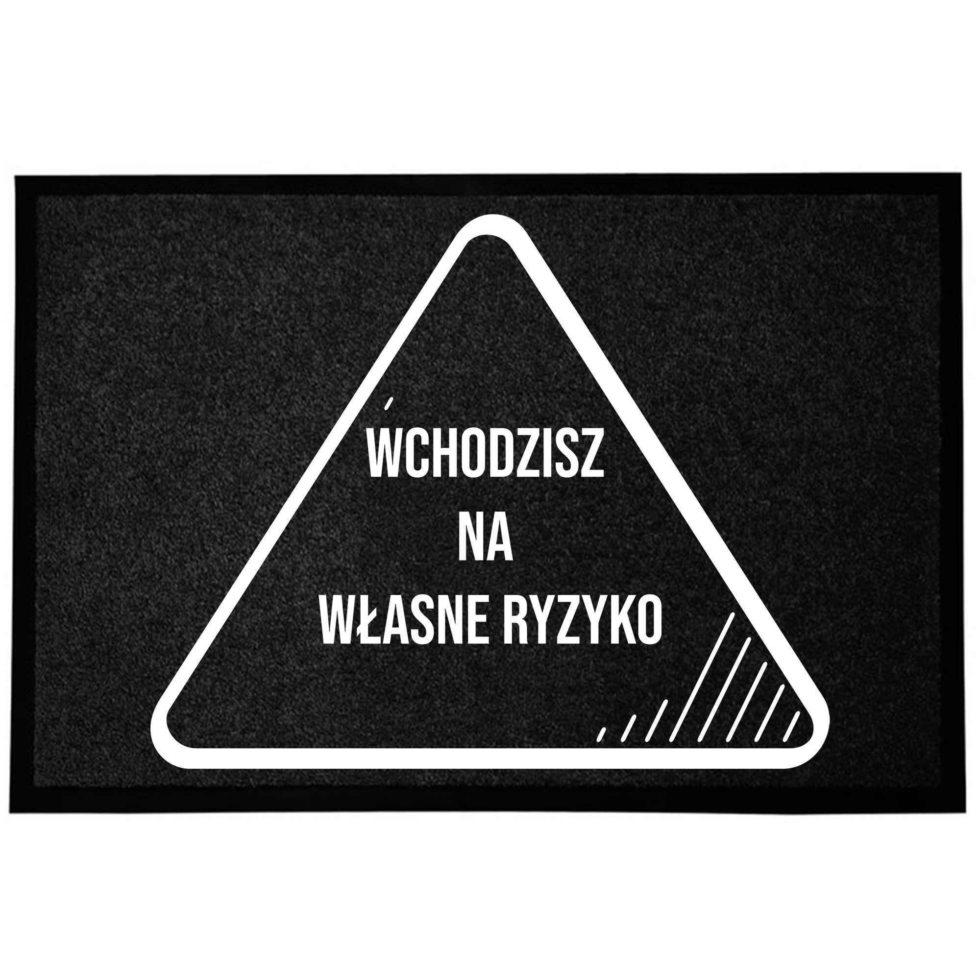 Wycieraczka Wejściowa Czarna 40x60cm Podłogowa Do Butów Własne Ryzyko