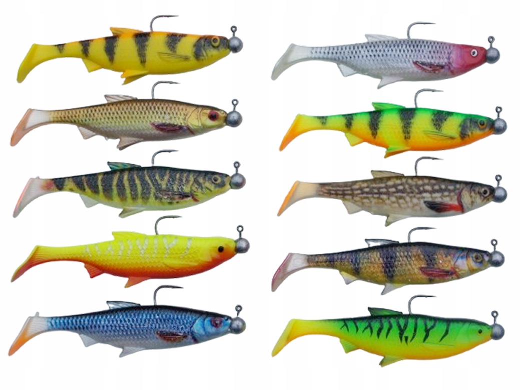 Gotowy Zestaw Gumy Uzbrojone Na Szczupaka Sandacza Przynęty 11,5 cm 10 szt