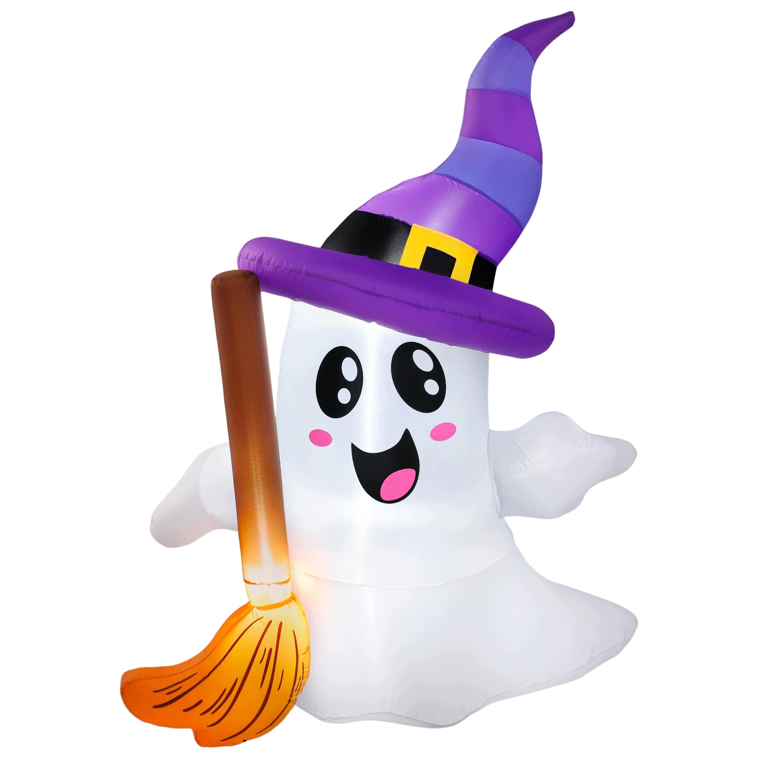 Nafukovací Duch Halloween 1,8 M Led S Metlou Do Zahrady Na Dvůr