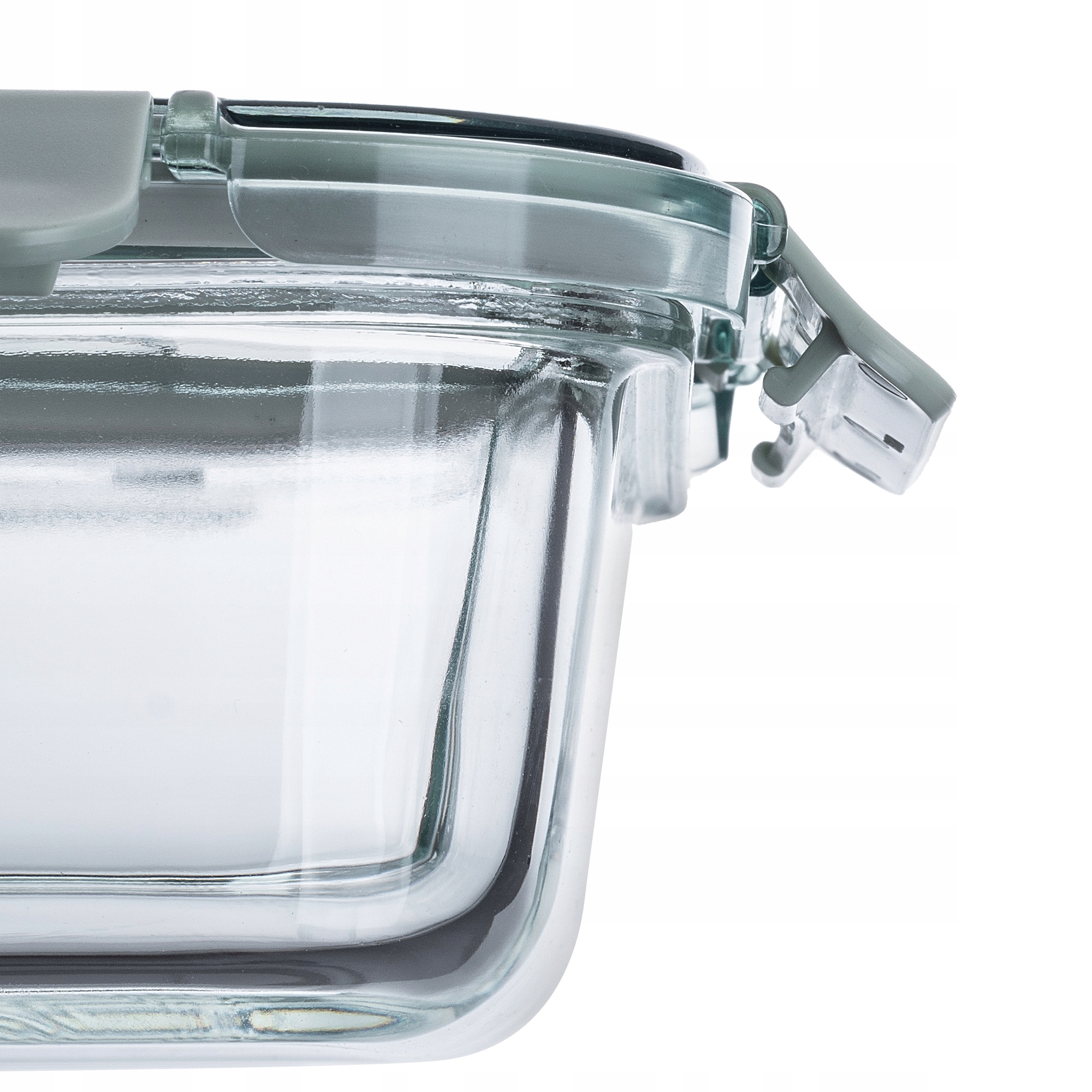 POJEMNIKI NA ŻYWNOŚĆ SZKLANY ZESTAW POJEMNIKÓW 4x 1L Z PRZEGRODAMI LUNCHBOX Szerokość 17 cm