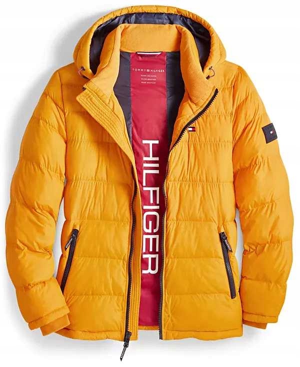 Tommy Hilfiger prošívaná zimní pánská bunda Puffer žlutá XL