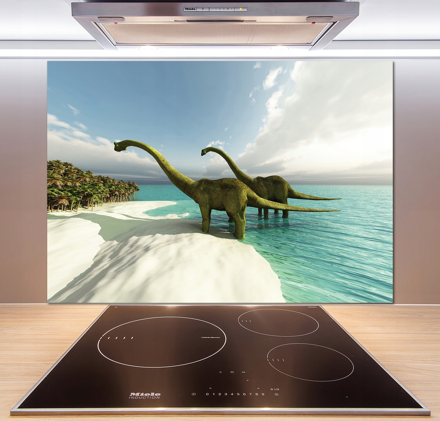 

Panel do kuchni Dinozaury na plaży 100x70 + Klej
