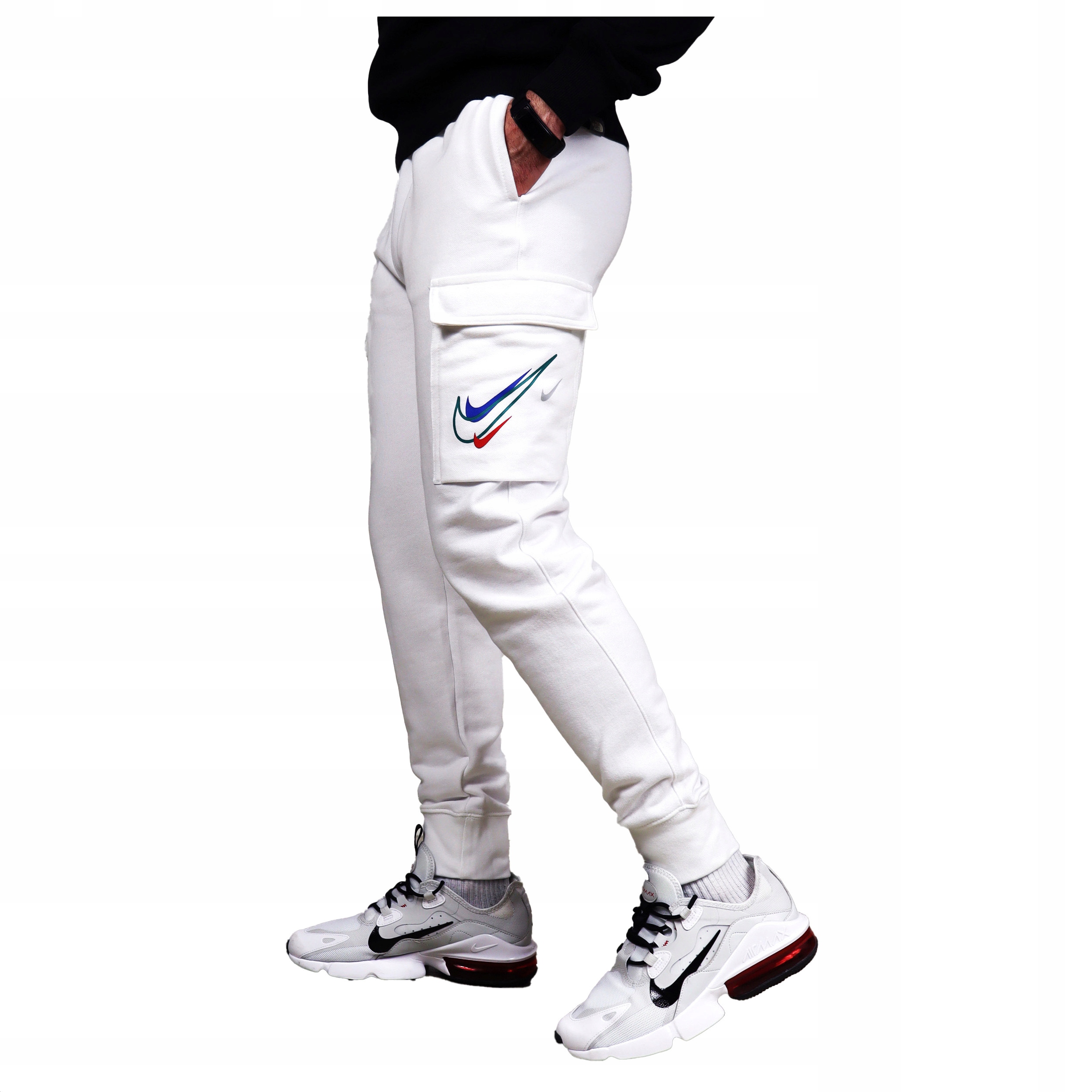 Nike Kapsáče kalhoty Bavlna teplákové Bílé jogger tepláky pánské Multi Swoosh