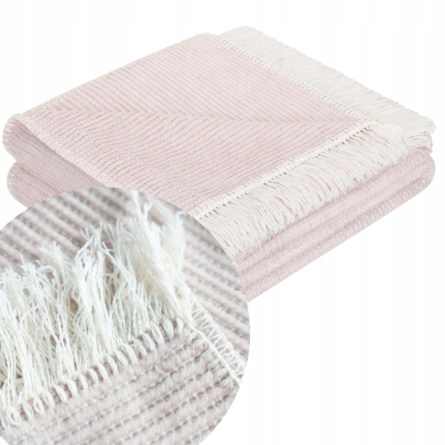 Deka bavlněno-akrylová 200x220 Lady přehoz na postel pudrová