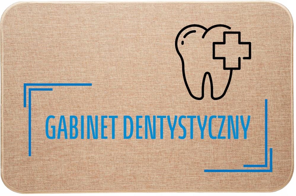 Vstupní lněná rohožka s potiskem Zubní ordinace