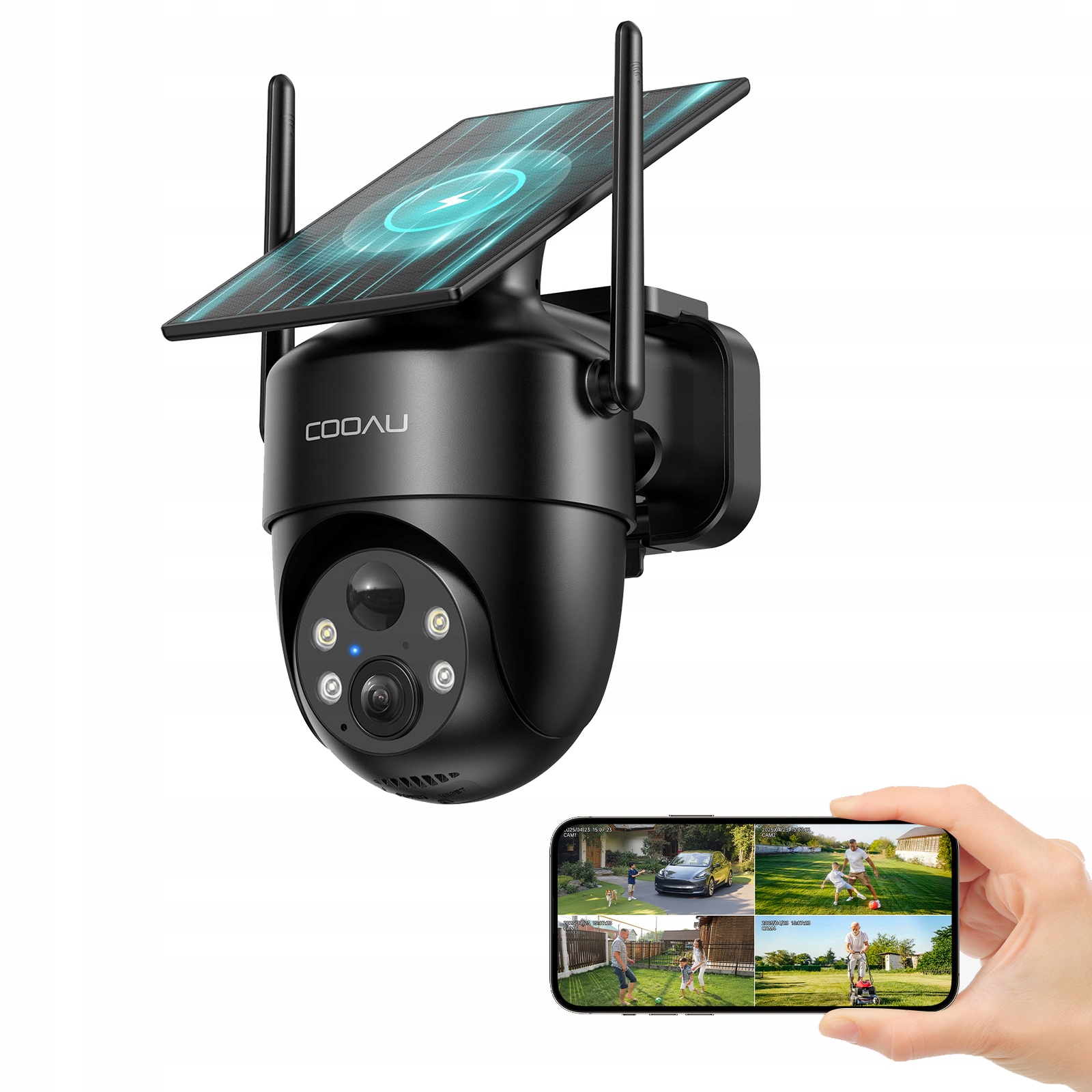 Zewnętrzna Kamera Solar Wifi 3MPX Obrotowa Mocna Bateria Ai
