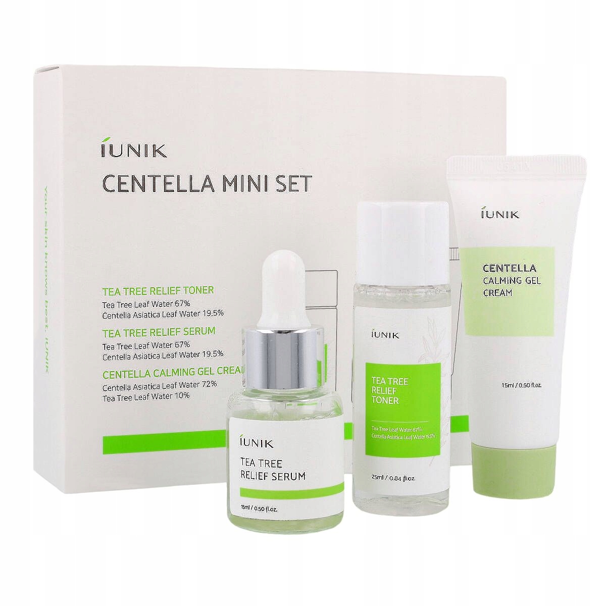 Iunik Centella Mini Set (Toner sérum krém) Sada kosmetických přípravků