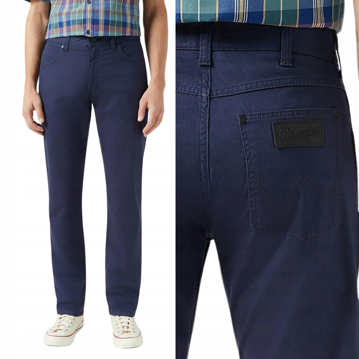 Wrangler Greensboro Dark Navy jednoduché modré látkové kalhoty W32 L32