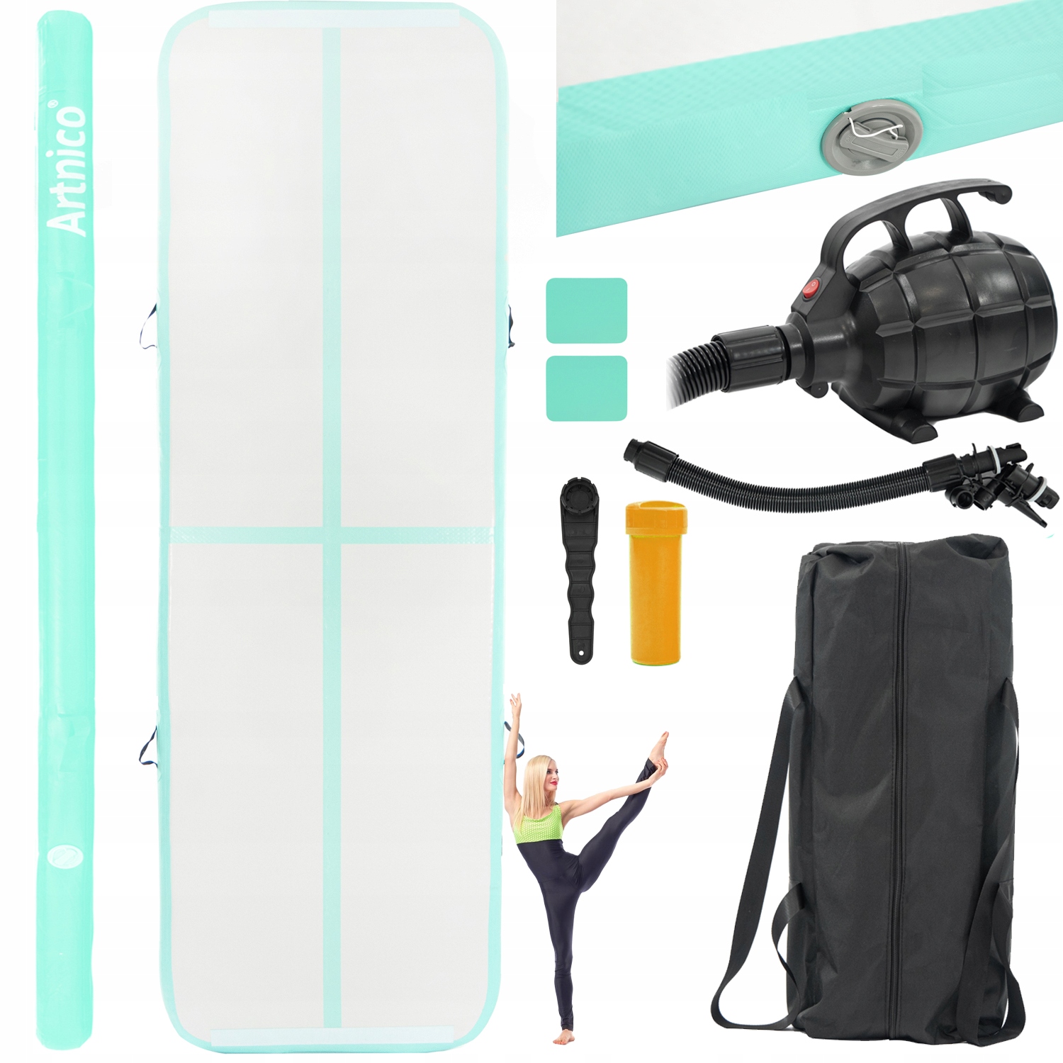 Air Track Ścieżka Akrobatyczna 6 M Materac Gimnastyczny Mata Trening Pompka