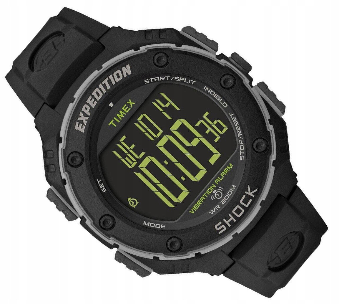 Pánské Odolné Hodinky Timex Expedition Shock XL T49950 Indiglo WR200