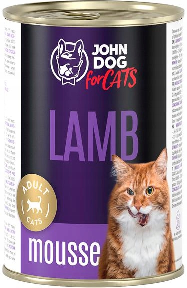 Levně 5X John Dog for Cats Mousse jehněčí pěna 400 g