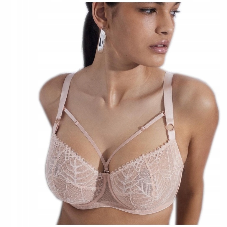 75F * Alles Biustonosz Beverly Soft Beżowy Koronkowy Dopinane Strapsy