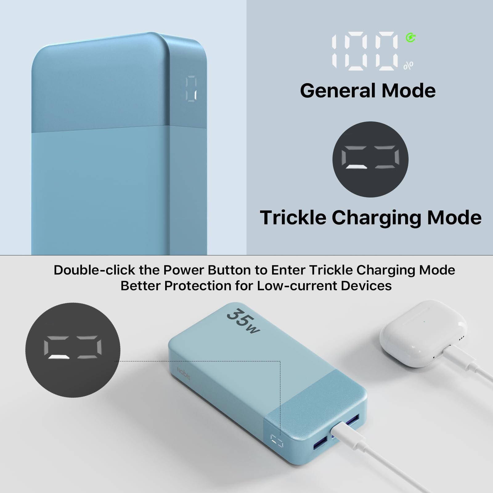 NOBIS Power Bank 20000mAh USB C 35W 4 Porty LED Wyświetlacz — miniatura 5