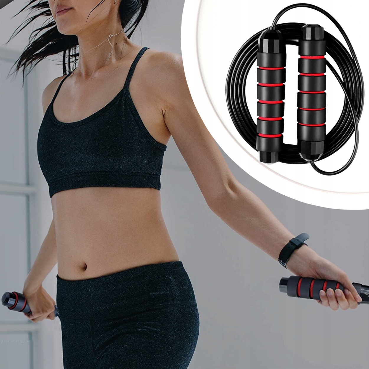 SKAKANKA Z ŁOŻYSKAMI CROSSFIT FITNESS BOKSERSKA DO ĆWICZEŃ NA SIŁOWNIE Grubość linki 0.45 cm