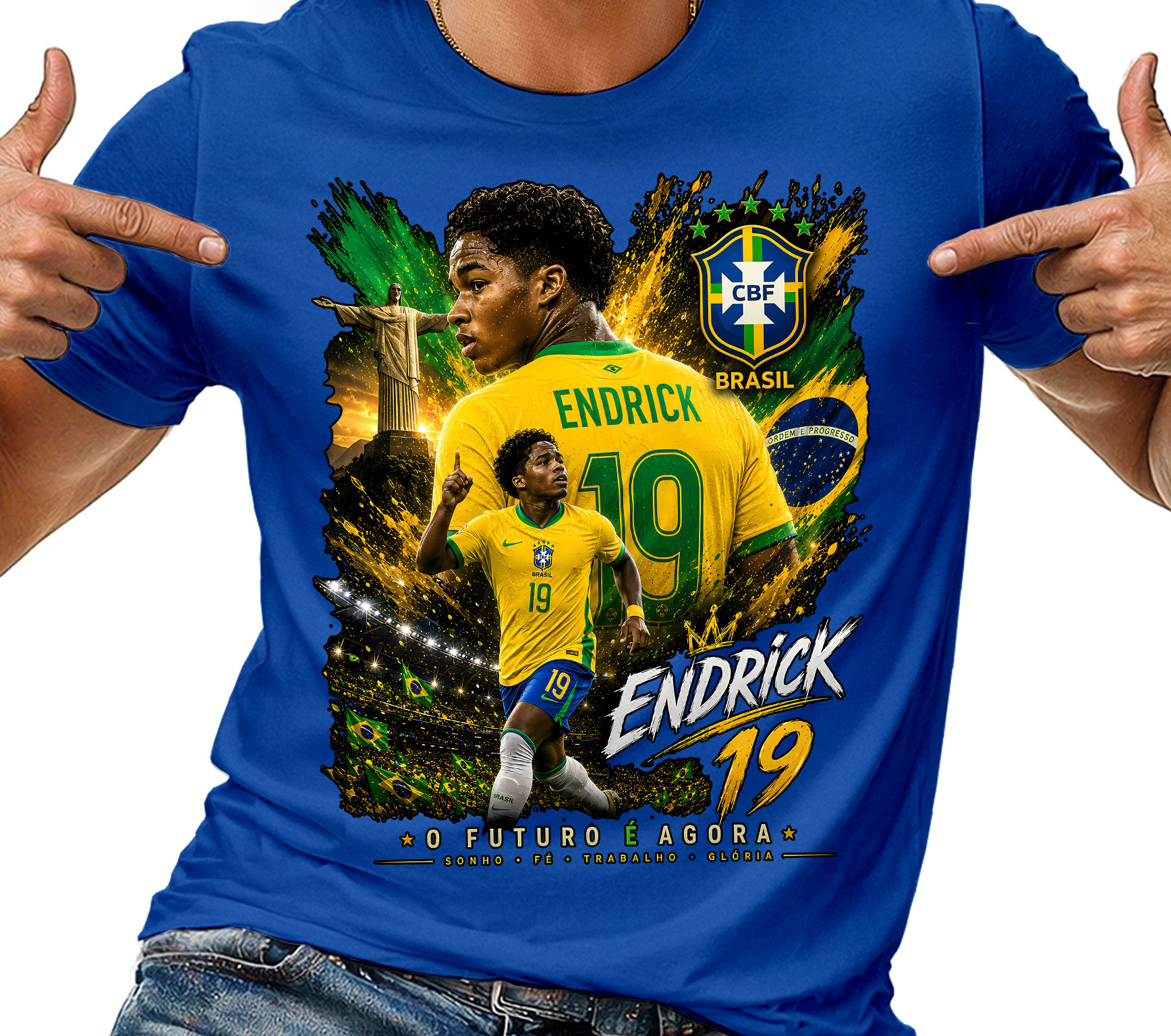 Tričko Tričko Pánské Endrick Hvězda Fotbal Dárek Pro Fanouška S
