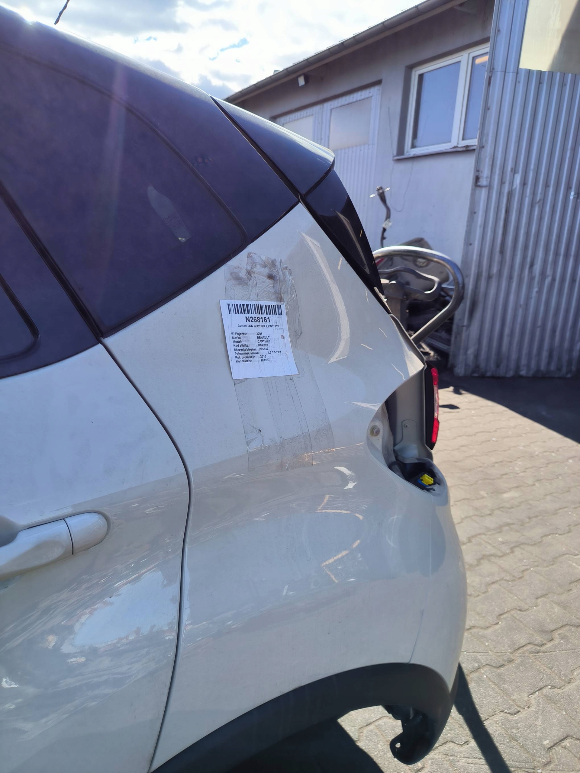 LONGHERONE parafango sinistra posteriore BIXND RENAULT CAPTUR e