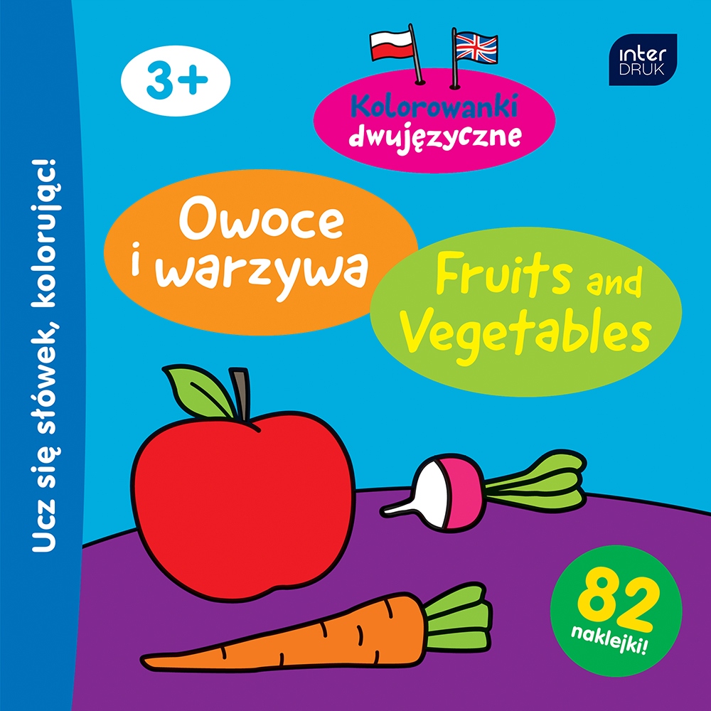 

Kolorowanka dwujęzyczna Interdruk Owoce Warzywa