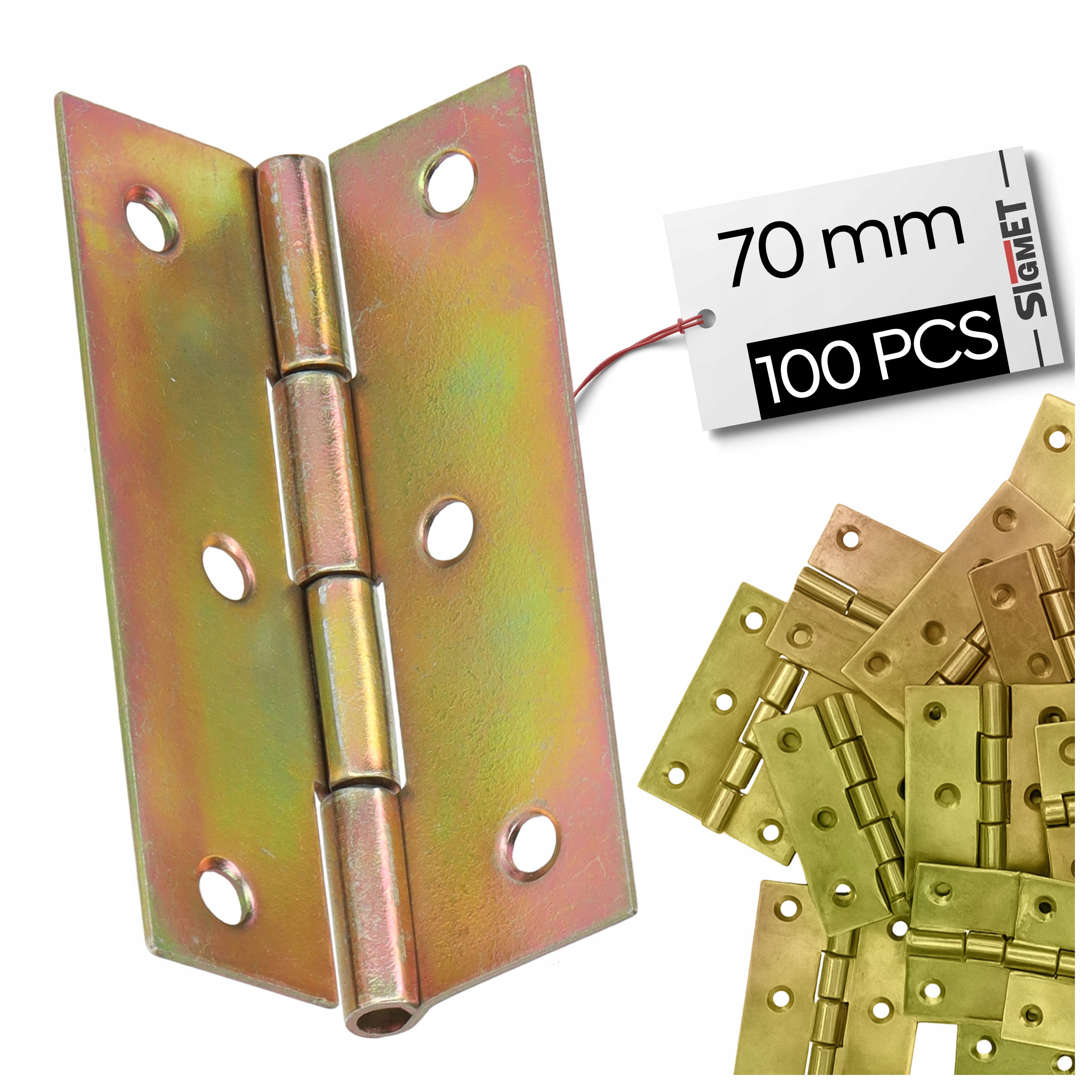 100 x Pletené nábytkové panty 70 x 45 mm pozinkované ocel dvířka pozink