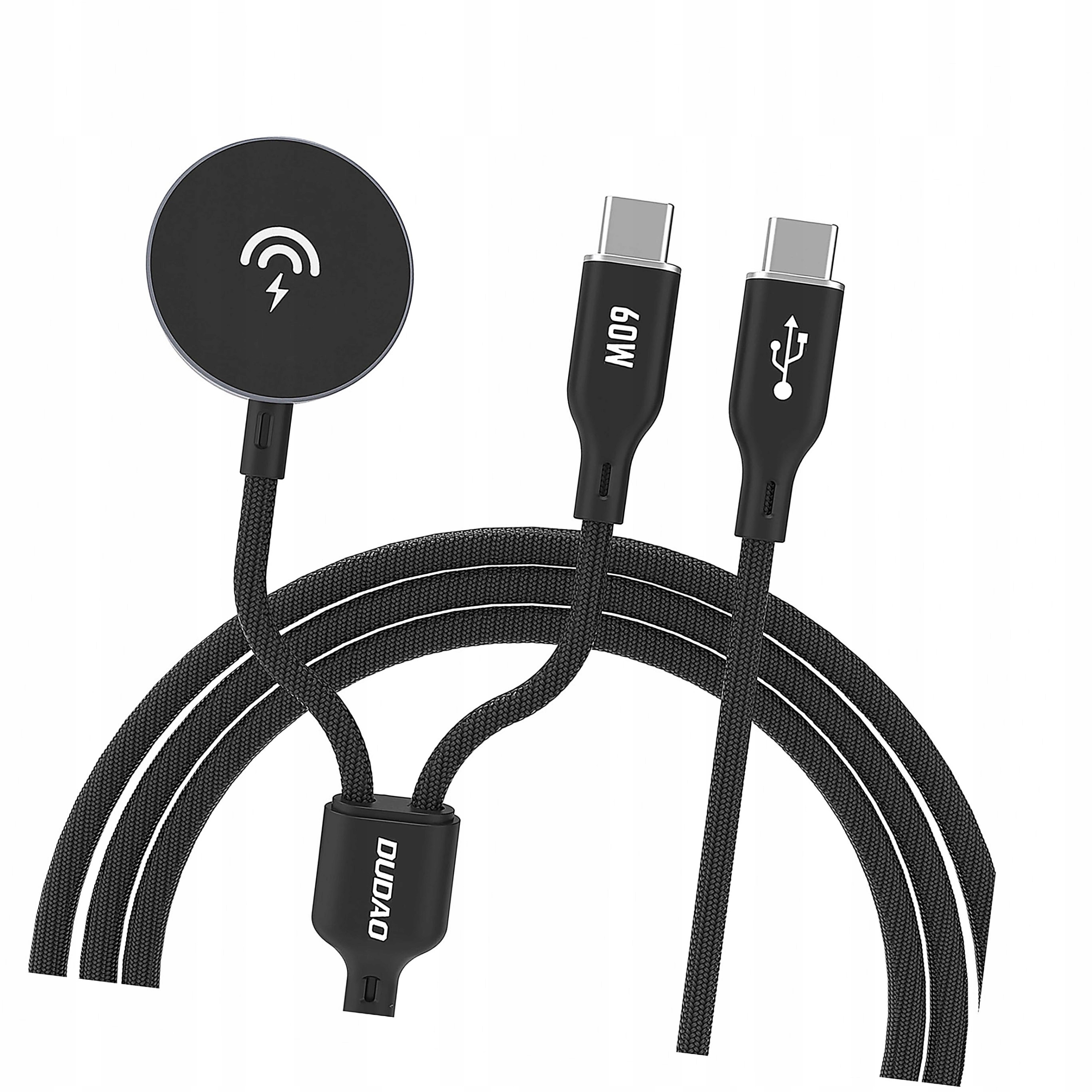 Ładowarka 2 w 1 Dudao A12MaxC PD60W do Apple Watch Usb-c czarna