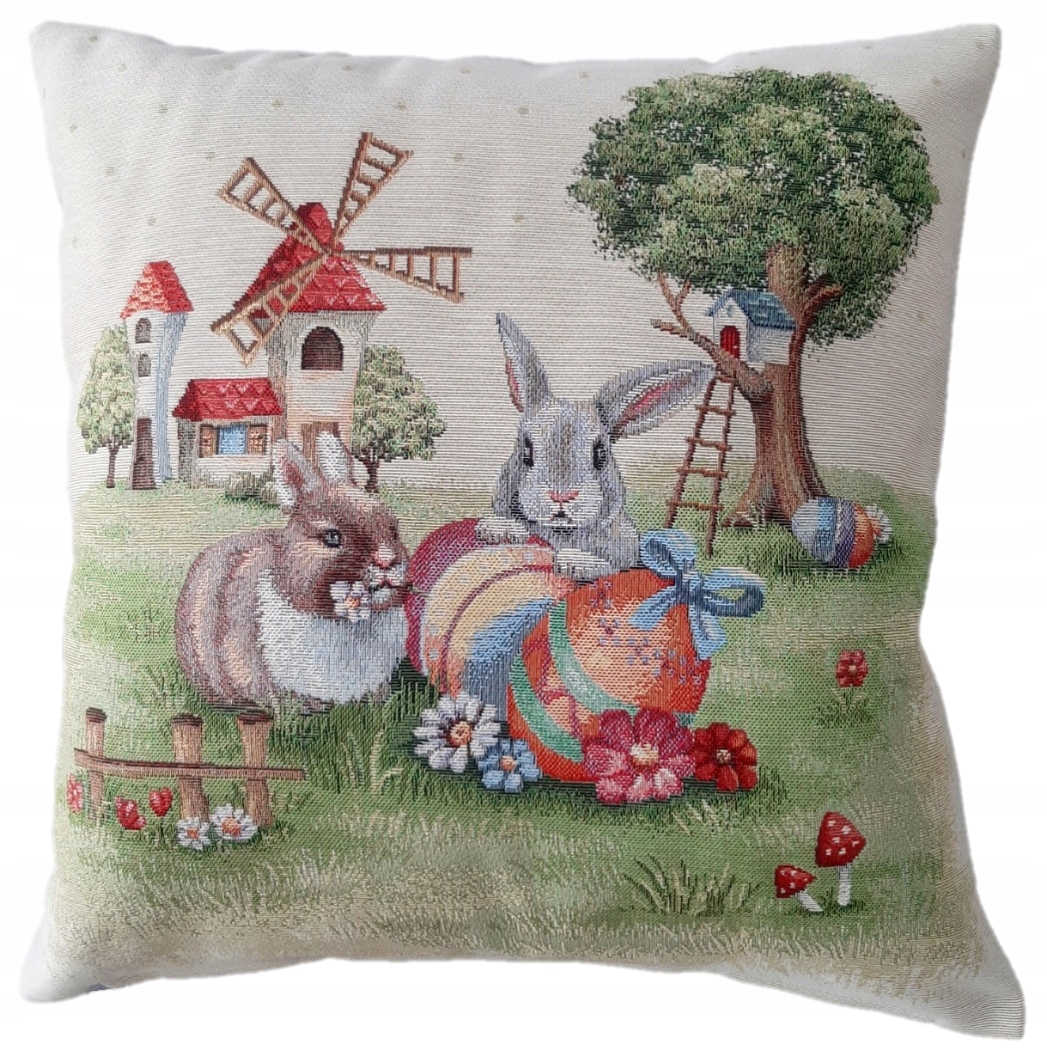 

Poszewka na jaśka zajączki Wielkanoc 45x45 cm 1179
