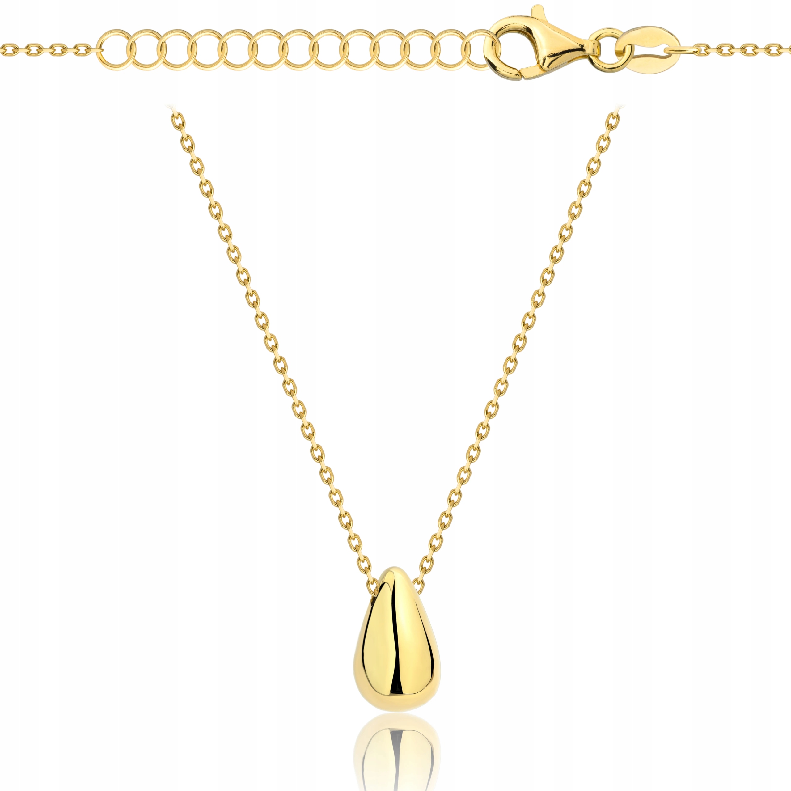 Pozlacený Náhrdelník Slza Malá Stříbro 925 Řetízek Kapka