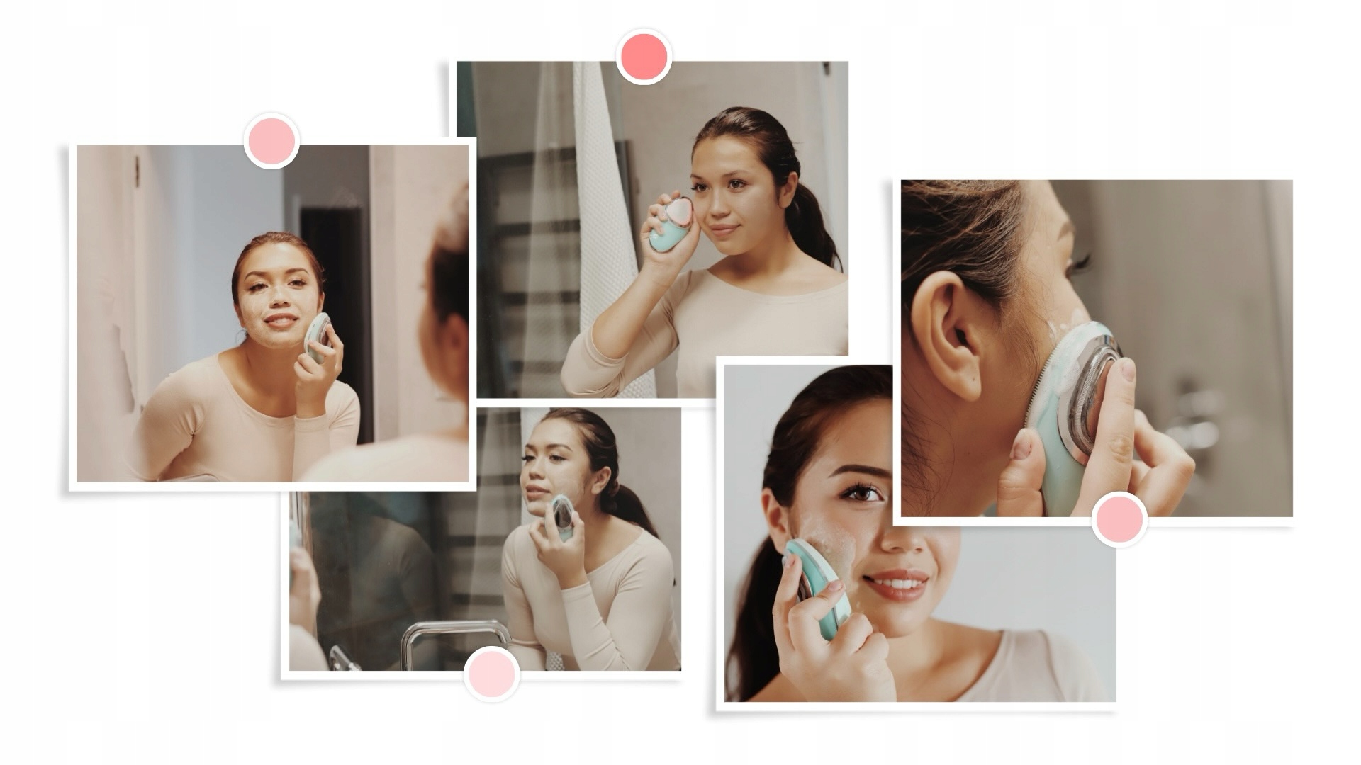 SZCZOTECZKA SONICZNA MASAŻER DO TWARZY 5 FUNKCJI Wysokość produktu 12 cm