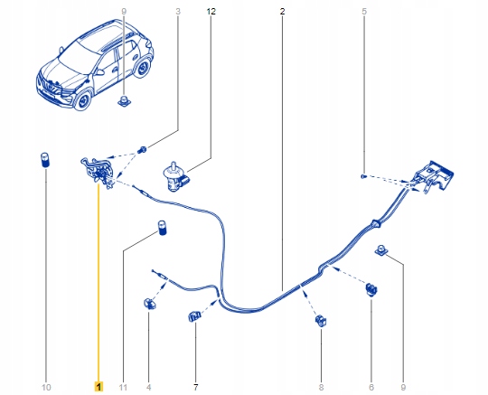 656019826R - ЗАМОК МАСКИ DACIA SPRING 21-