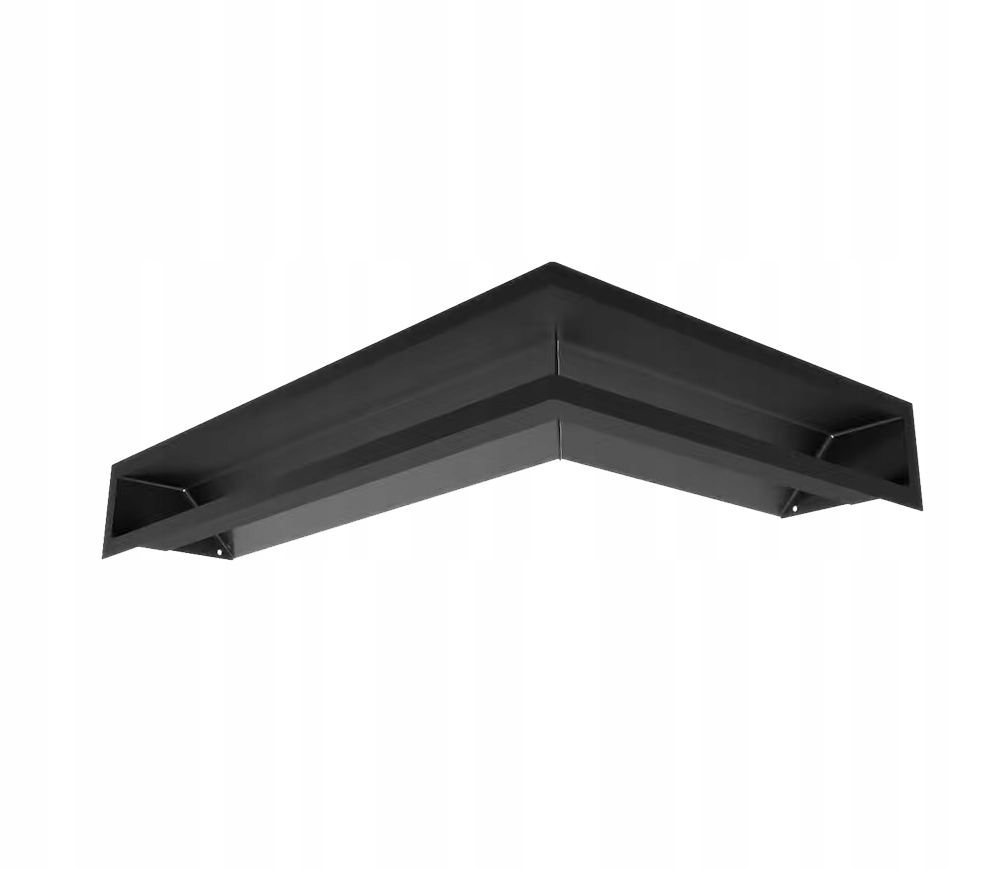 Krbová Mriežka Luft Rohová 600x400x90 Pravá Čierna Doska Slim Sf