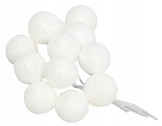 

Bombki Brokatowe Na Drucie 2,5CM 12SZT Stroik 4KOL