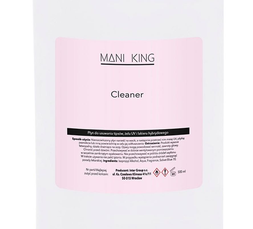 Cleaner do Paznokci Odtłuszczacz Kosmetyczny Mani King 1000 ml Zakres pojemności 1000 ml i więcej