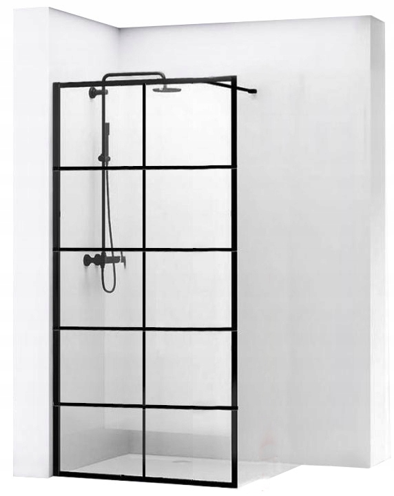 

Ścianka prysznicowa 8mm BLER-1 Czarna 80x195 cm