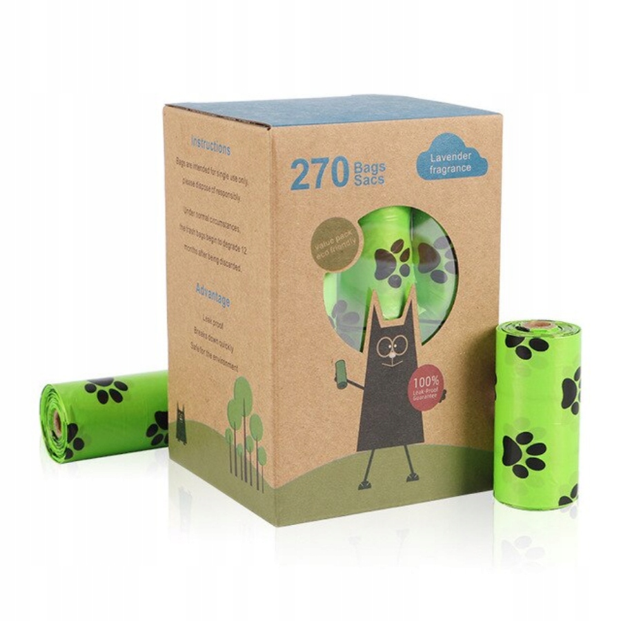 

Biodegradowalne Woreczki na odchody 270szt Lawenda