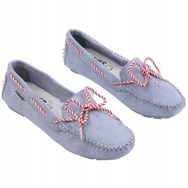 NIEBIESKIE MOKASYNY DAMSKIE WSUWANE PÓŁBUTY WKŁADKA EKOSKÓRA ELEGANCKIE Marka inna