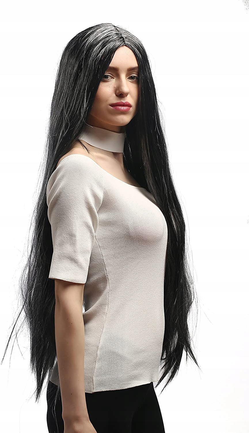 Wig Me Up Dlouhá Dámská Paruka 85 CM Šedá S Pruhy