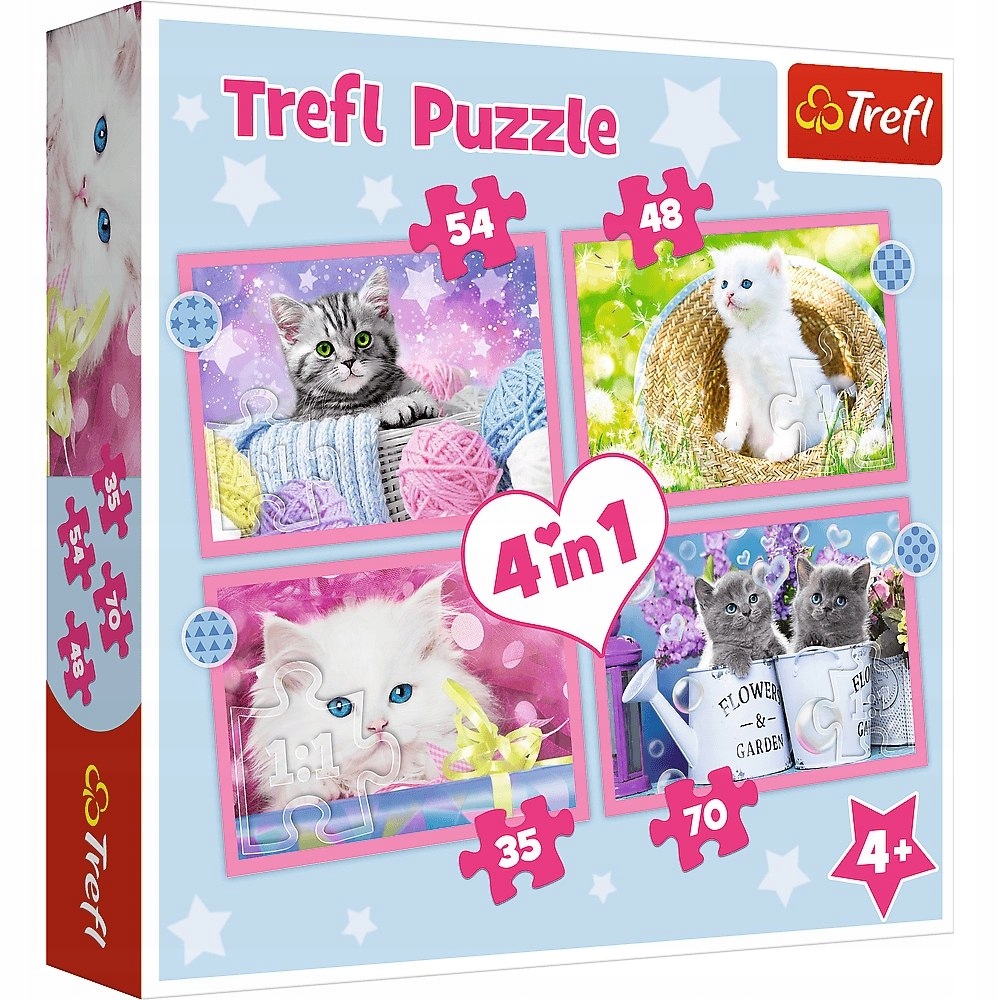 

Puzzle 4w1 Kocie Zabawy 34396 Kotki Trefl 4+