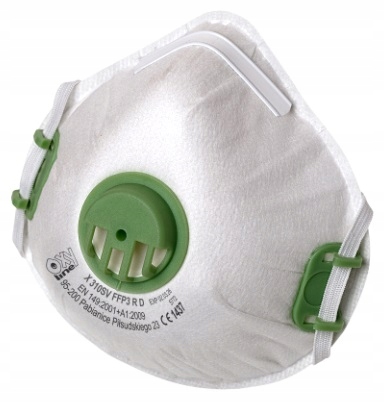 PÓŁMASKA maska przeciwpyłowa OCHRONNA X 310 FFP3 OXYLINE P3 Z ZAWORKIEM