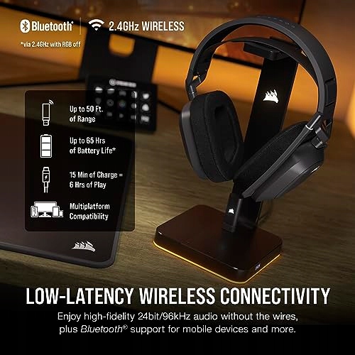CORSAIR HS80 MAX BEZPRZEWODOWE SŁUCHAWKI GAMINGOWE Z BLUETOOTH DOLBY ATMOS — miniatura 3