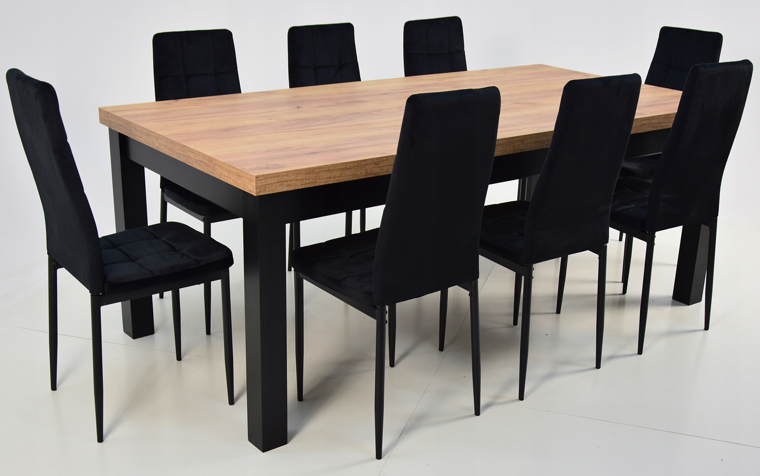 Duży stół 100x200/300 i 8 TAPICEROWANYCH krzeseł Kod producenta IK-07 + S-7