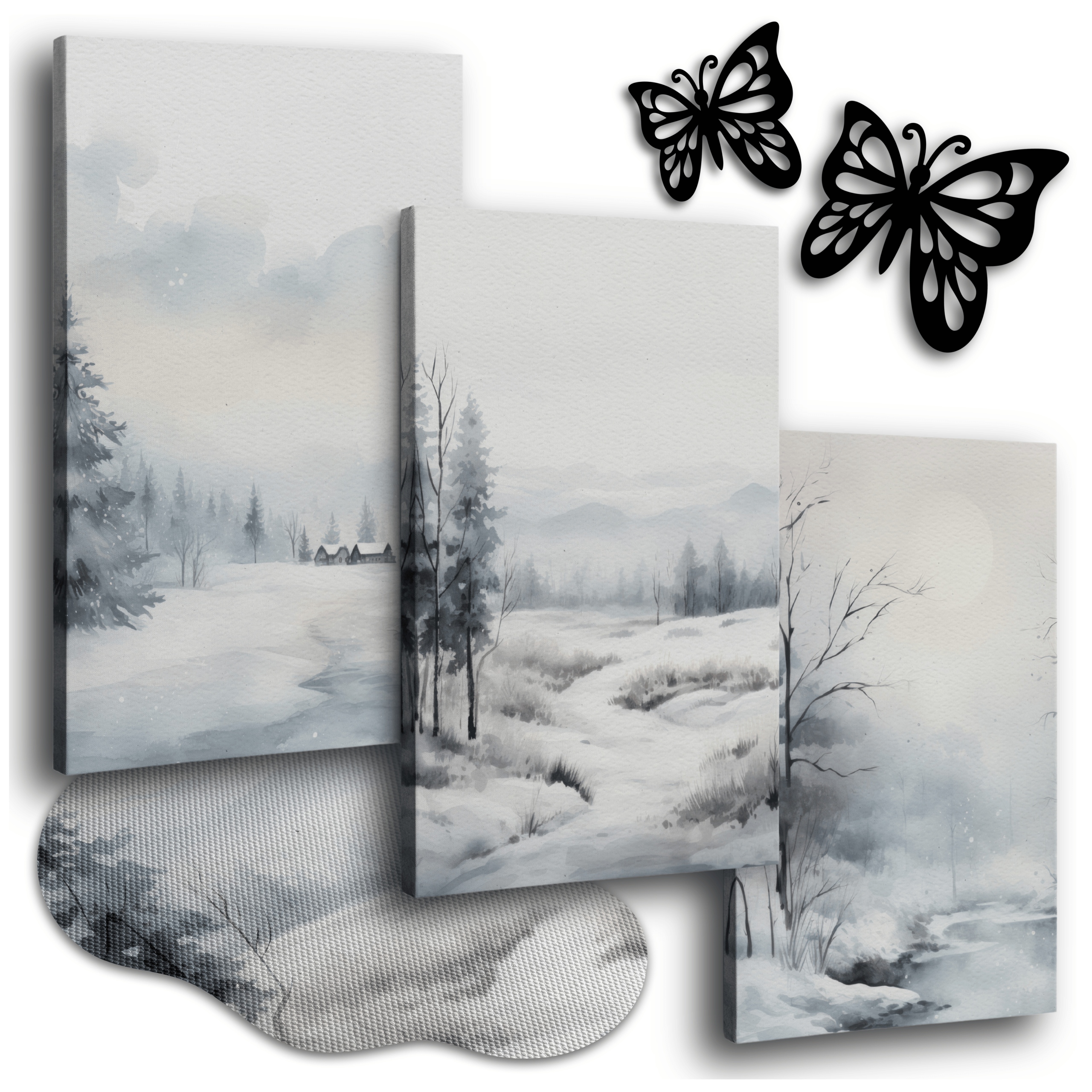 Obraz Na Plátně Krajina 150x70 cm Obrazy Do Obývacího Pokoje Pohled Zima Sníh Louka