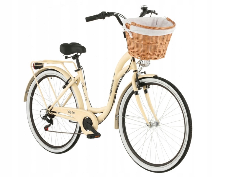 Rower miejski Indiana Moena 7Bieg 28 cali damski Kosz wiklinowy Wkład