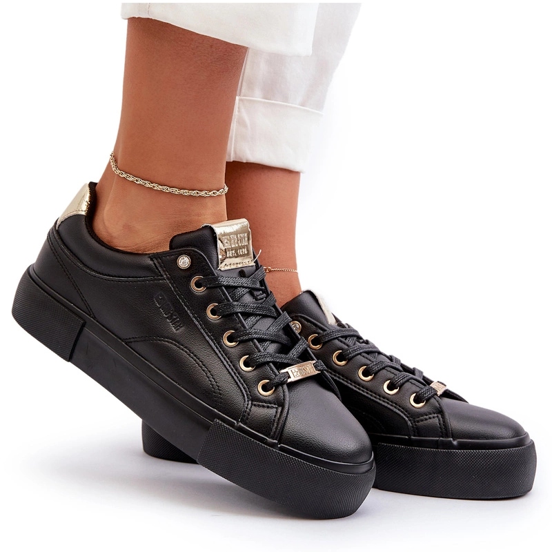 Dámské Klasické Tenisky Na Platformě Big Star NN274209 Černé 37