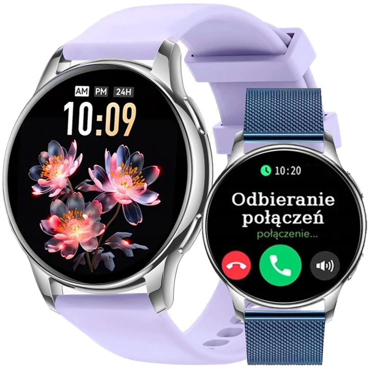 Dámské Chytré Hodinky hodinky Rubicon Set 2 Řemínků Hovory Sms Puls