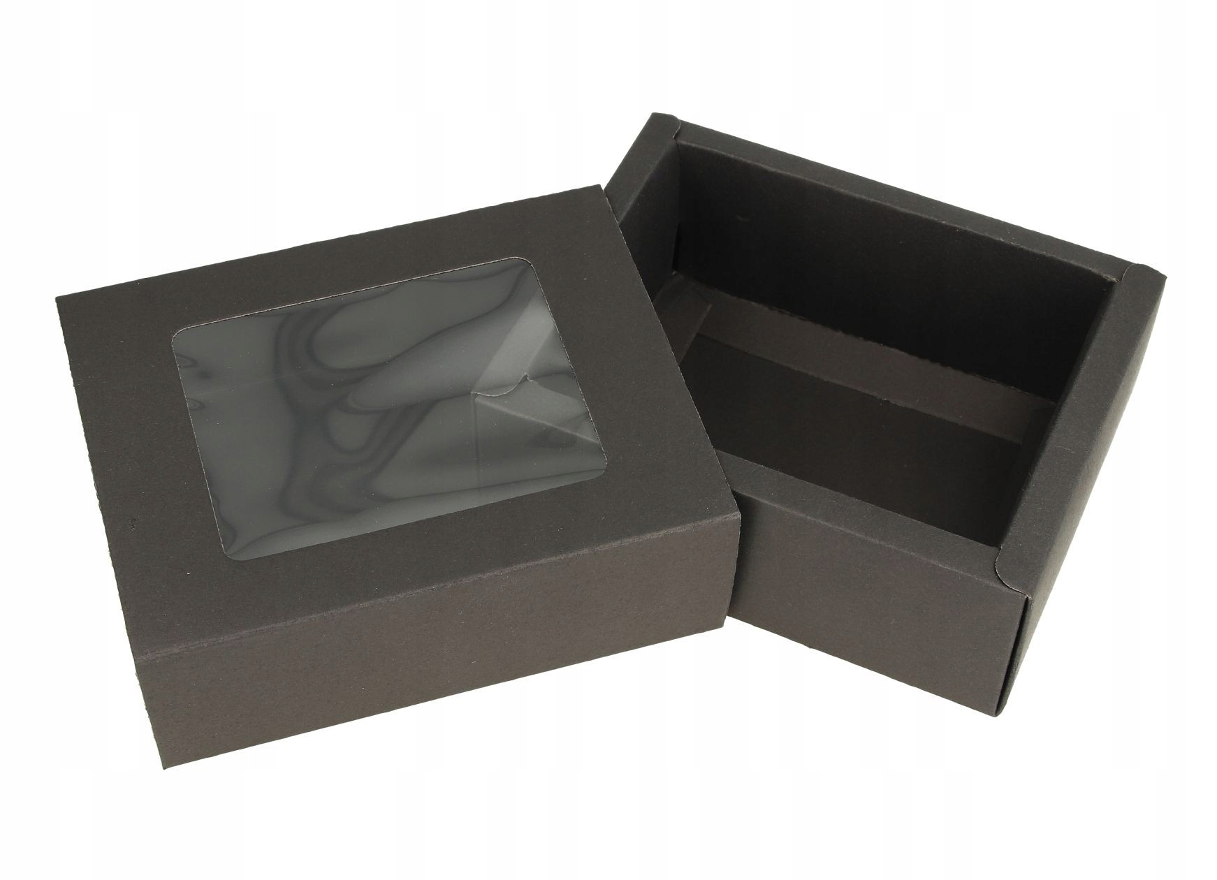 

Pudełko Z Okienkiem Prezentowe Czarne 14x11x5 cm